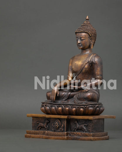 Oxidized Shakyamuni Buddha Statue – Spiritual Decor & Meditation Gift