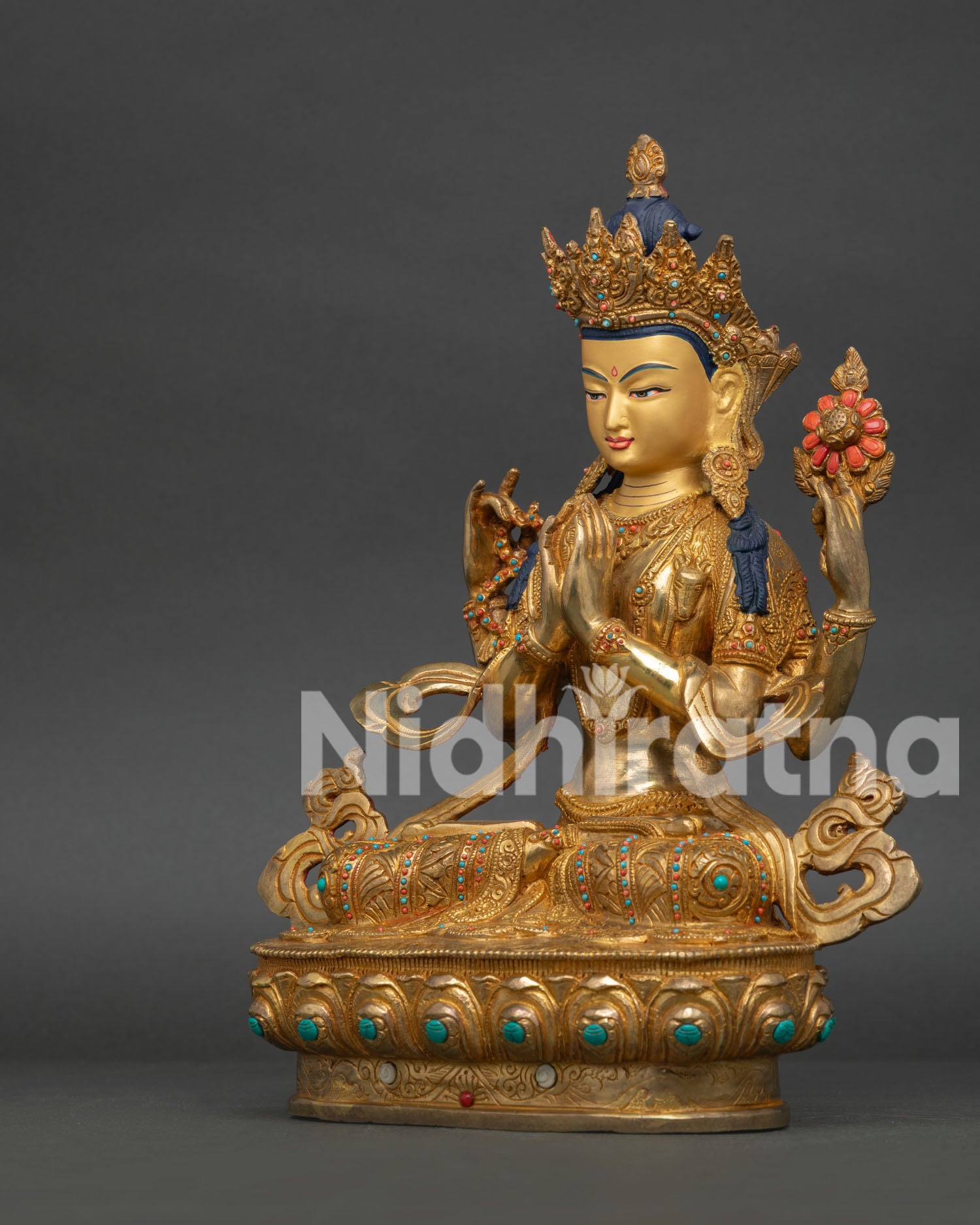 Chenrezig Statue | Buddhist Shrine Decor from Nepal