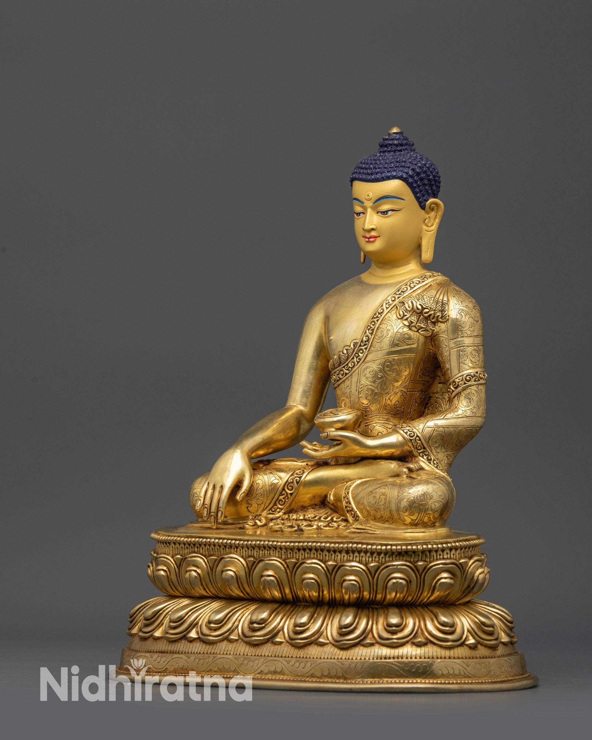 11" Mediating Shakyamuni Buddha Statue | Traditional Himalayan Artistry