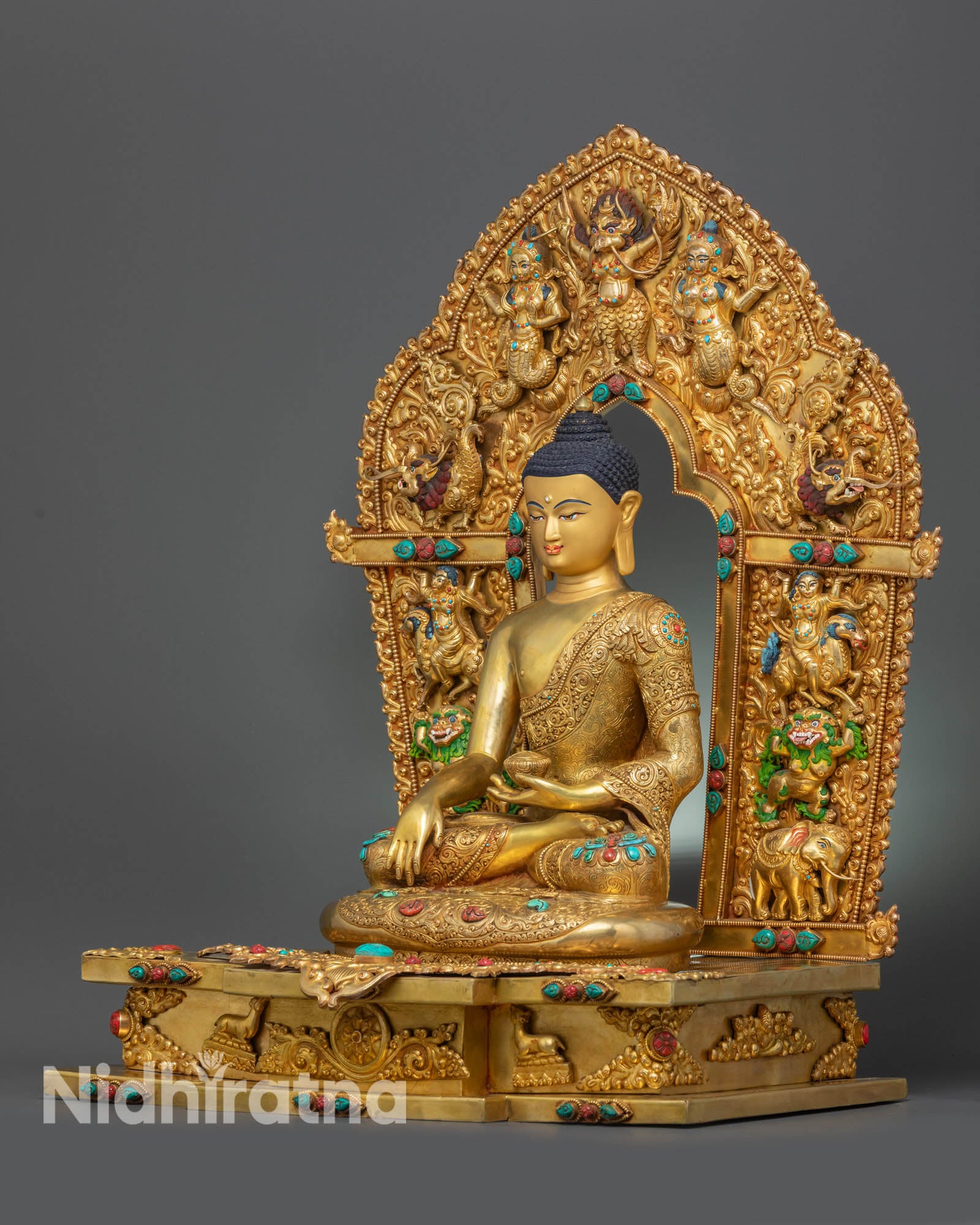 Shakyamuni Buddha Enthroned: Symbol of Enlightenment and Compassion
