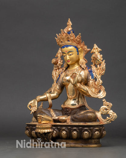 Green Tara Compassion Statue | Nepalese Altar Meditation Sculpture