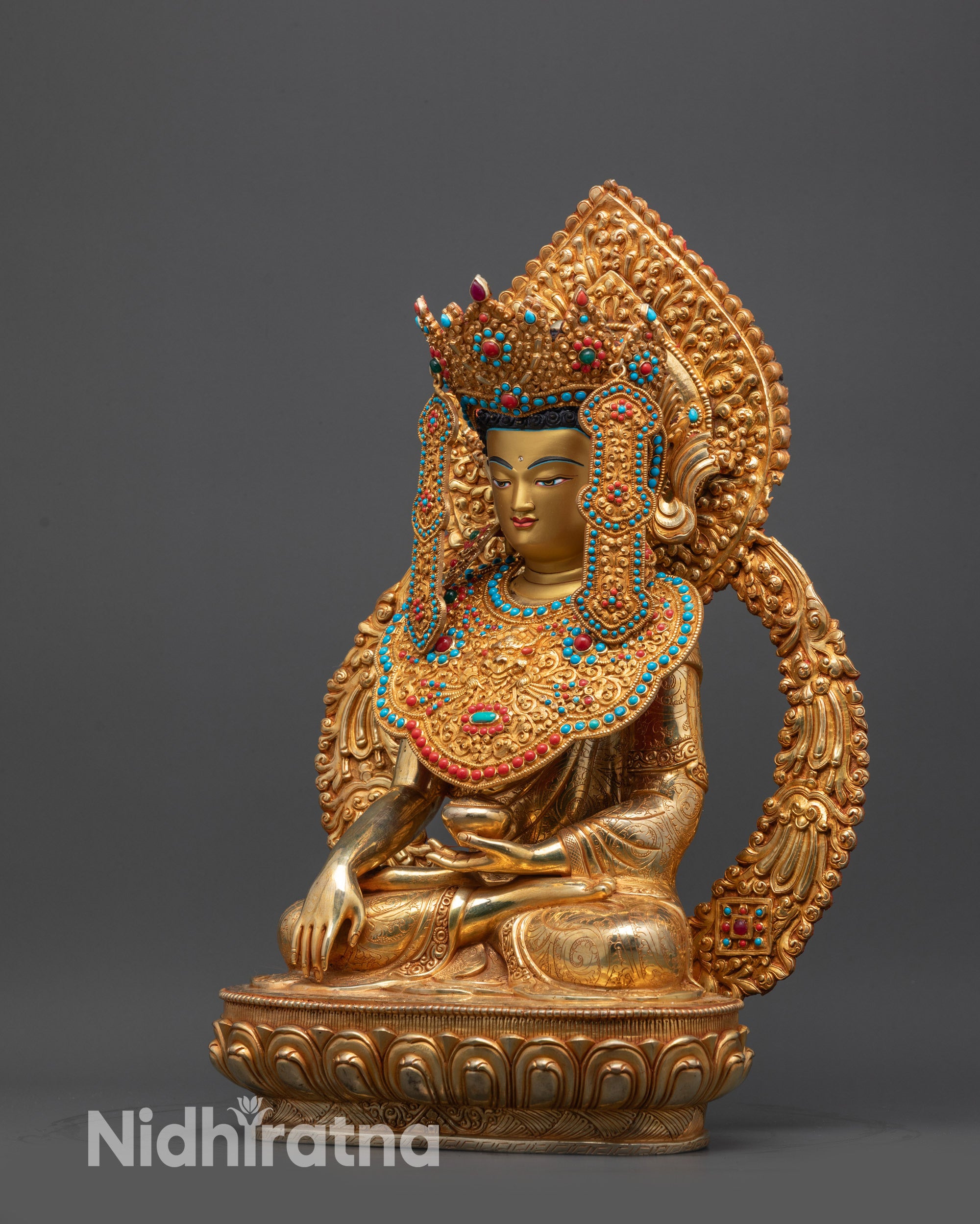Divine Jowo Shakyamuni Rinpoche Statue | 24K Gold-Gilded Handmade Art