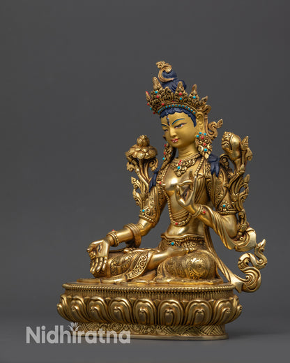 Sacred White Tara Statue | Handmade Buddhist Female Deity of Long Life