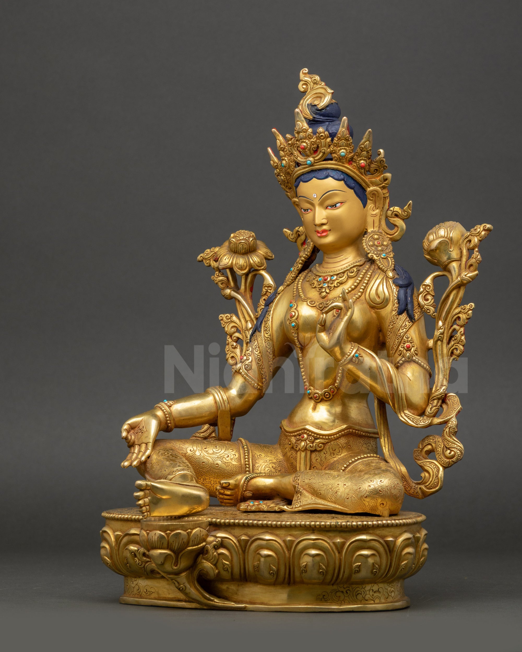 Mother Green Tara Sculpture – Goddess of Enlightened Activity