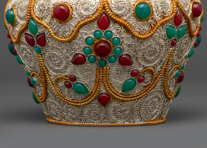 Tibetan Crockpot | Himalayan Copper & Gold-Plated Ritual Artwork