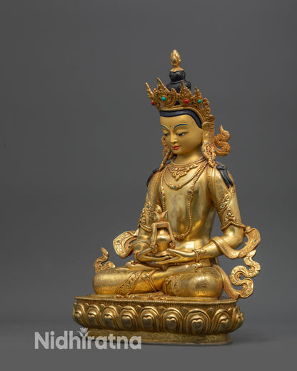 Shop Amitayus Sculpture | 24K Gold-Gilded Tibetan Longevity Deity Idol