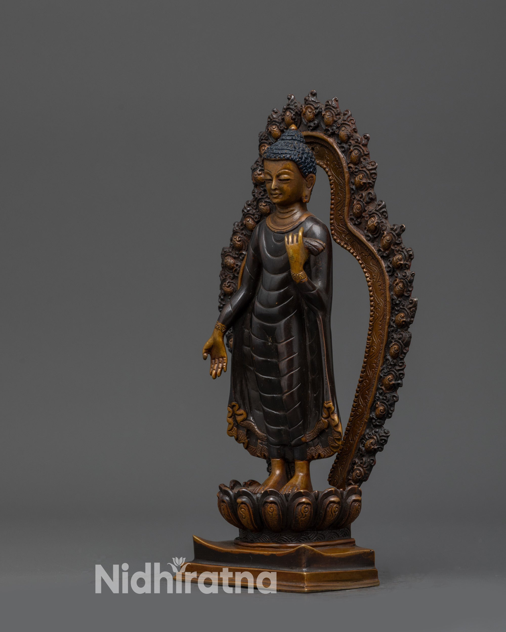 Standing Shakyamuni Buddha – Handmade Buddhist Altar Figure