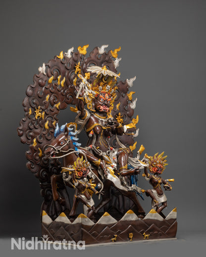 Silver-Plated Palden Lhamo Statue | Tantric Buddhist Protector Goddess