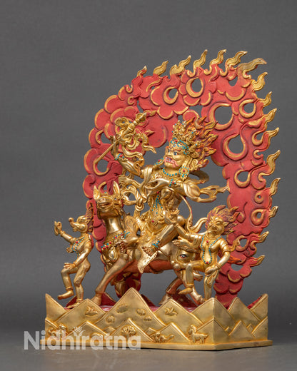 Palden Lhamo Altar Statue | Spiritual Nepalese Buddhist Sculpture