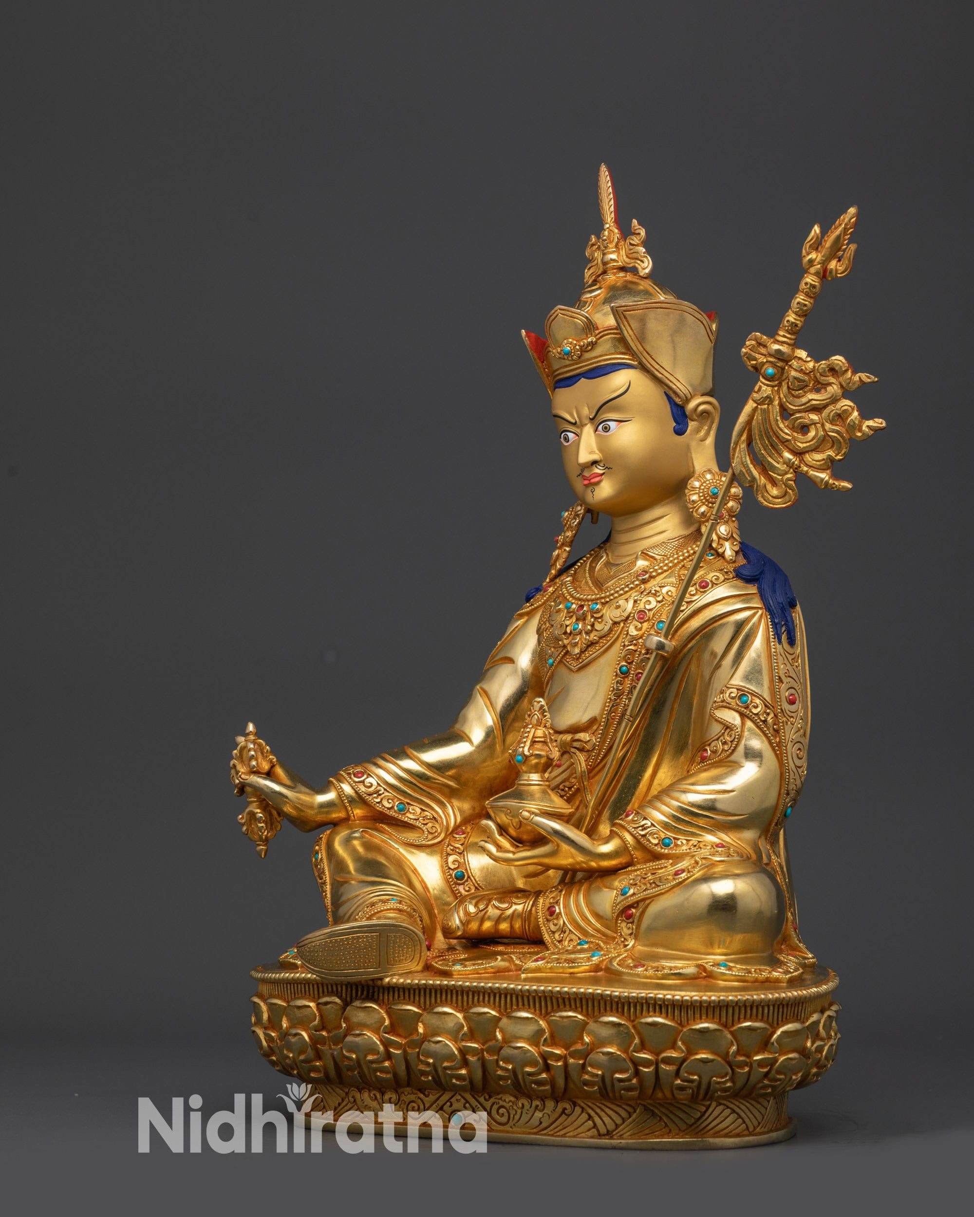 Premium Guru Padmasambhava Statue | Himalayan Buddhist Deity Sculpture