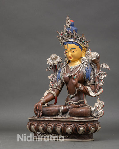 White Tara Statue for Altar | Buddhist Sculpture for Healing and Longevity
