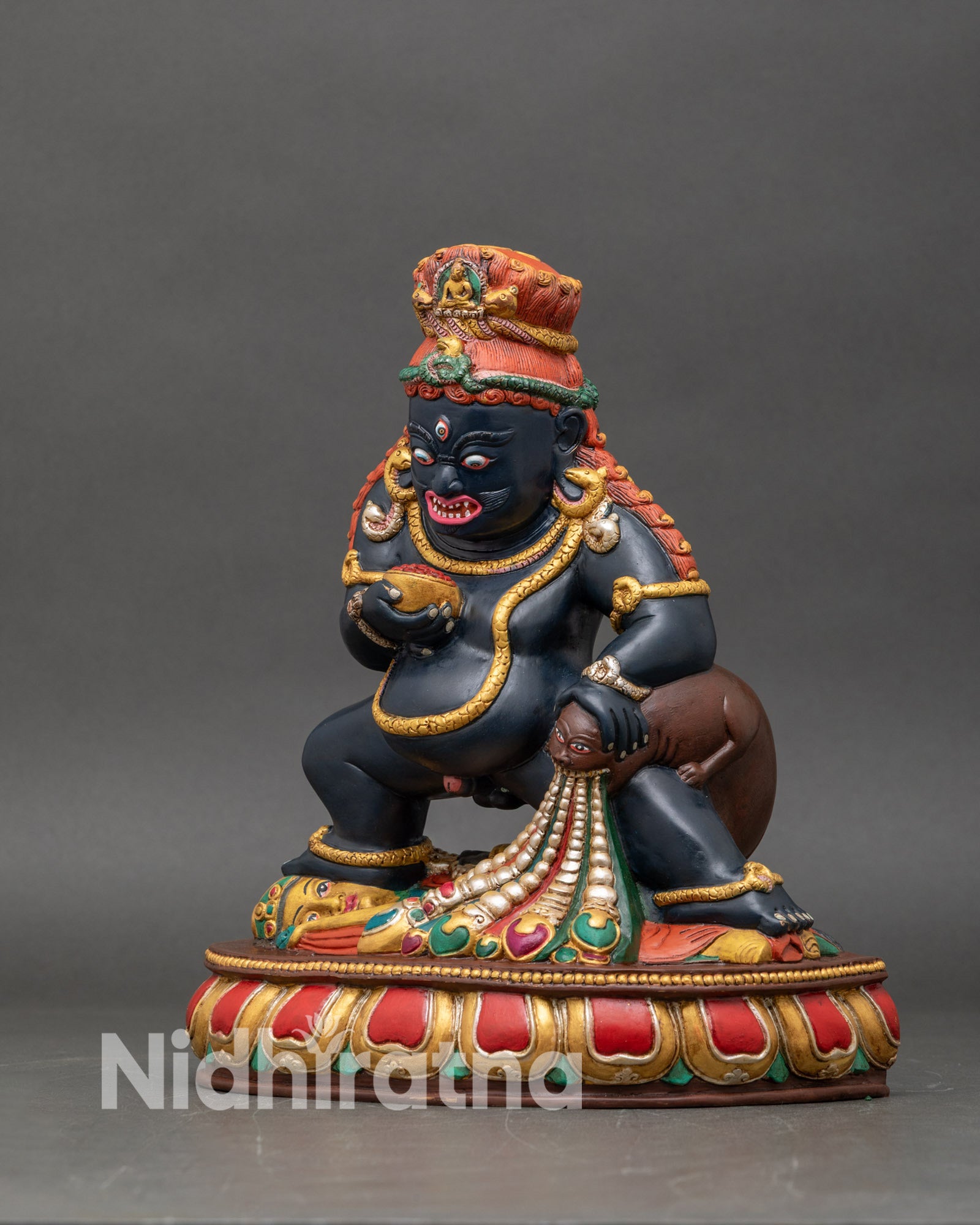 Black Dzambhala Statue | Handcrafted Copper Art