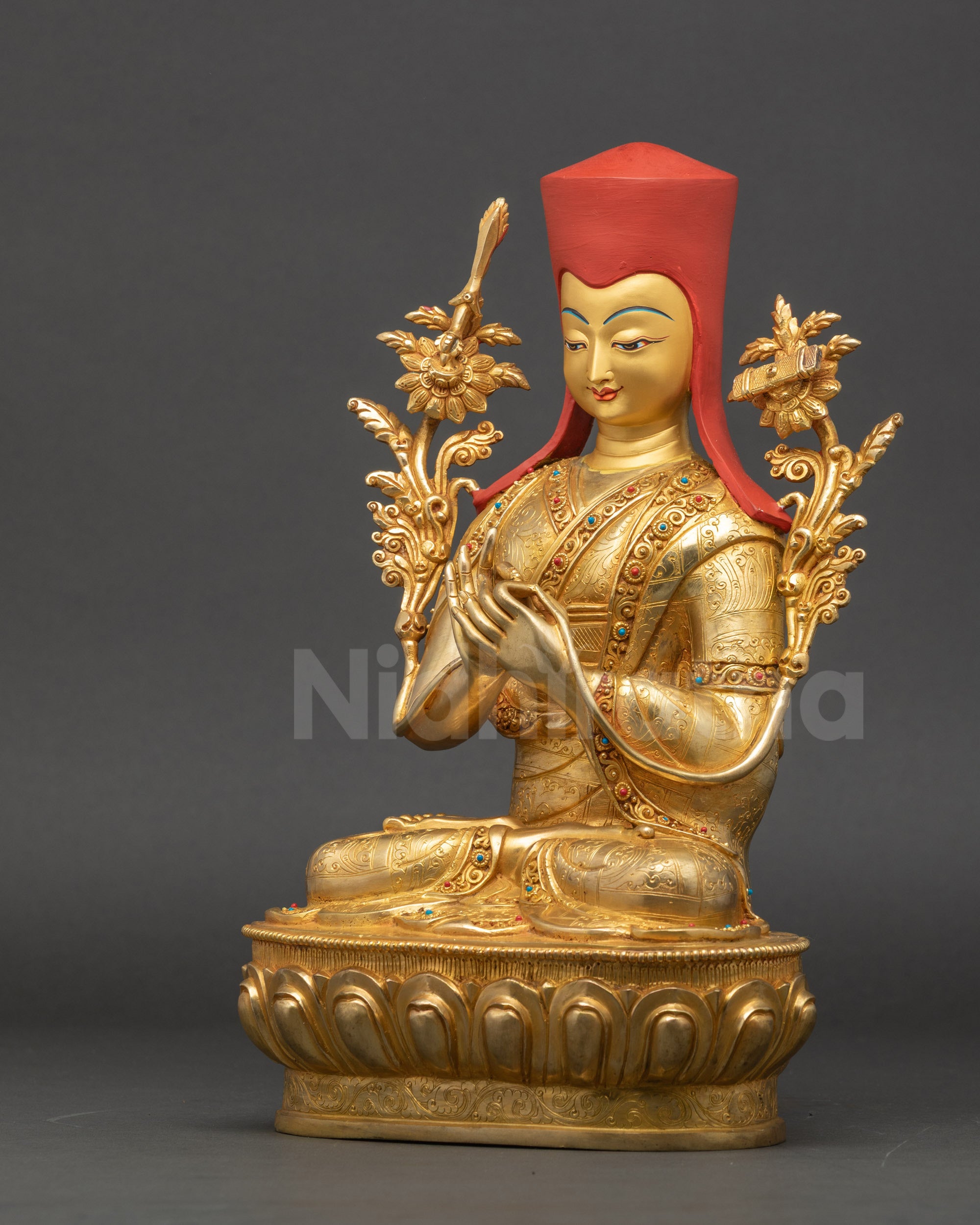 Enlightened Teacher Tsongkhapa Statue | Nepalese Lost-Wax Craft