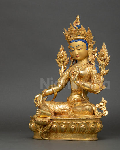 Buddhist Green Tara Sculpture | Handcrafted Spiritual Home Décor
