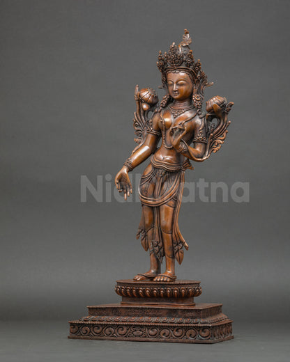 Standing Green Tara Goddess Statue- The Goddess of Buddha