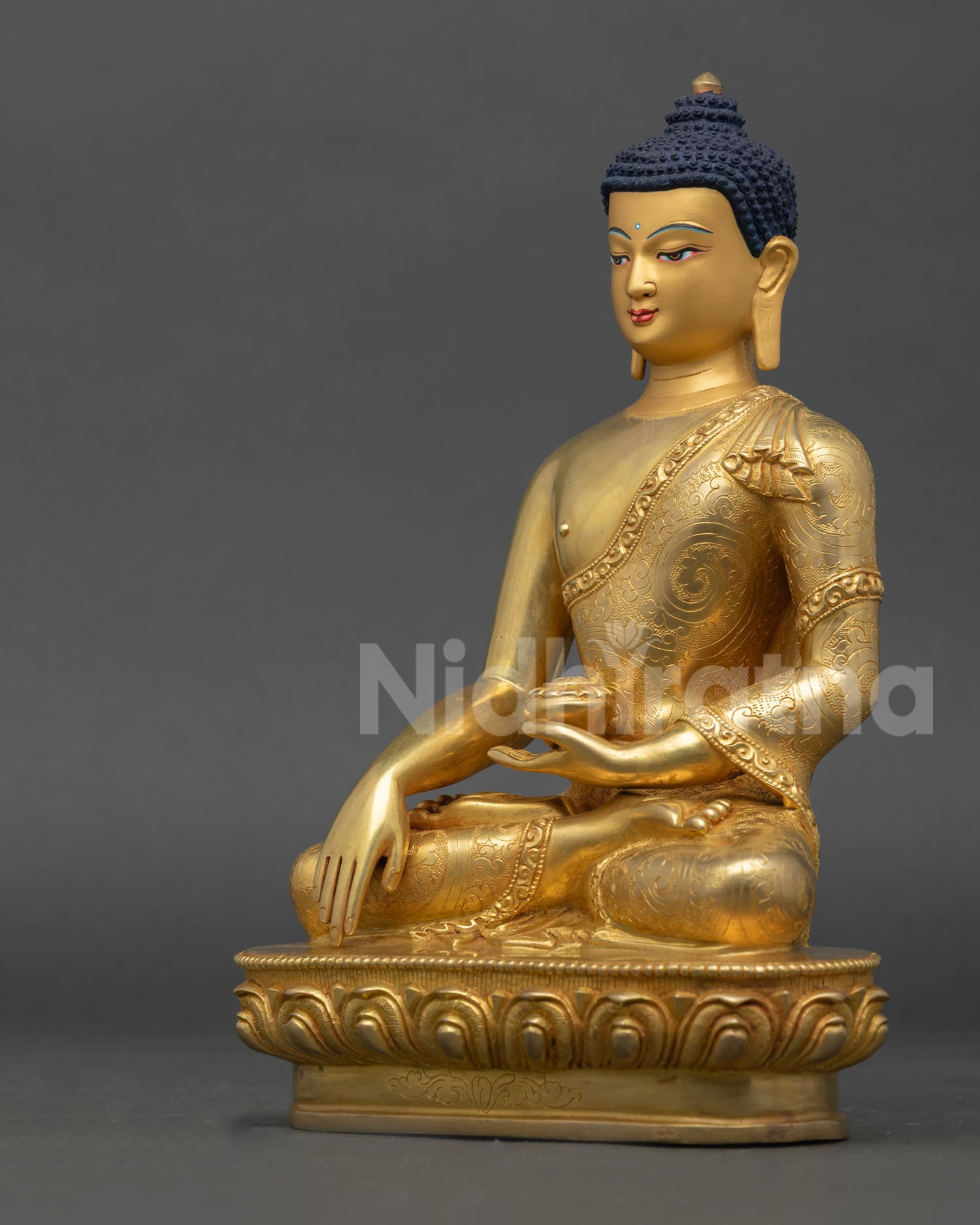 Shakyamuni Buddha Statue | 24K Gold Fire-Gilded Copper Art