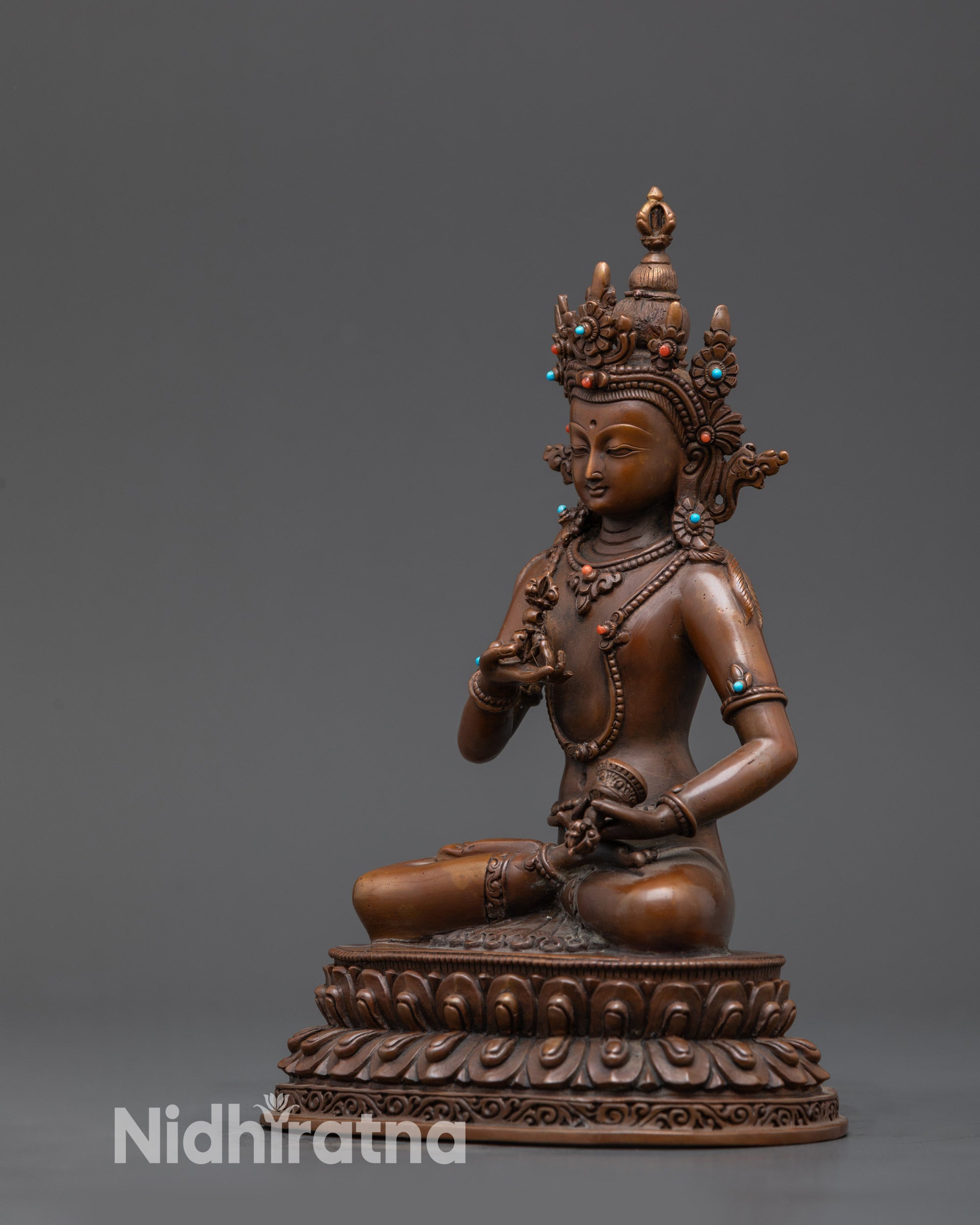 Handcrafted Oxidized Dorje Sempa Statue | Tibetan Buddhist Sculpture