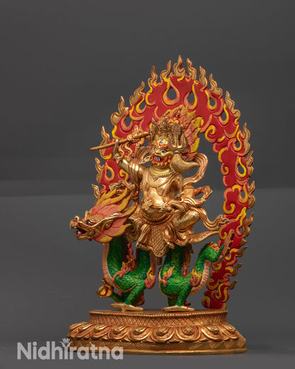 White Dzambhala Sculpture | Traditionally Hand Carved Wealth Deity