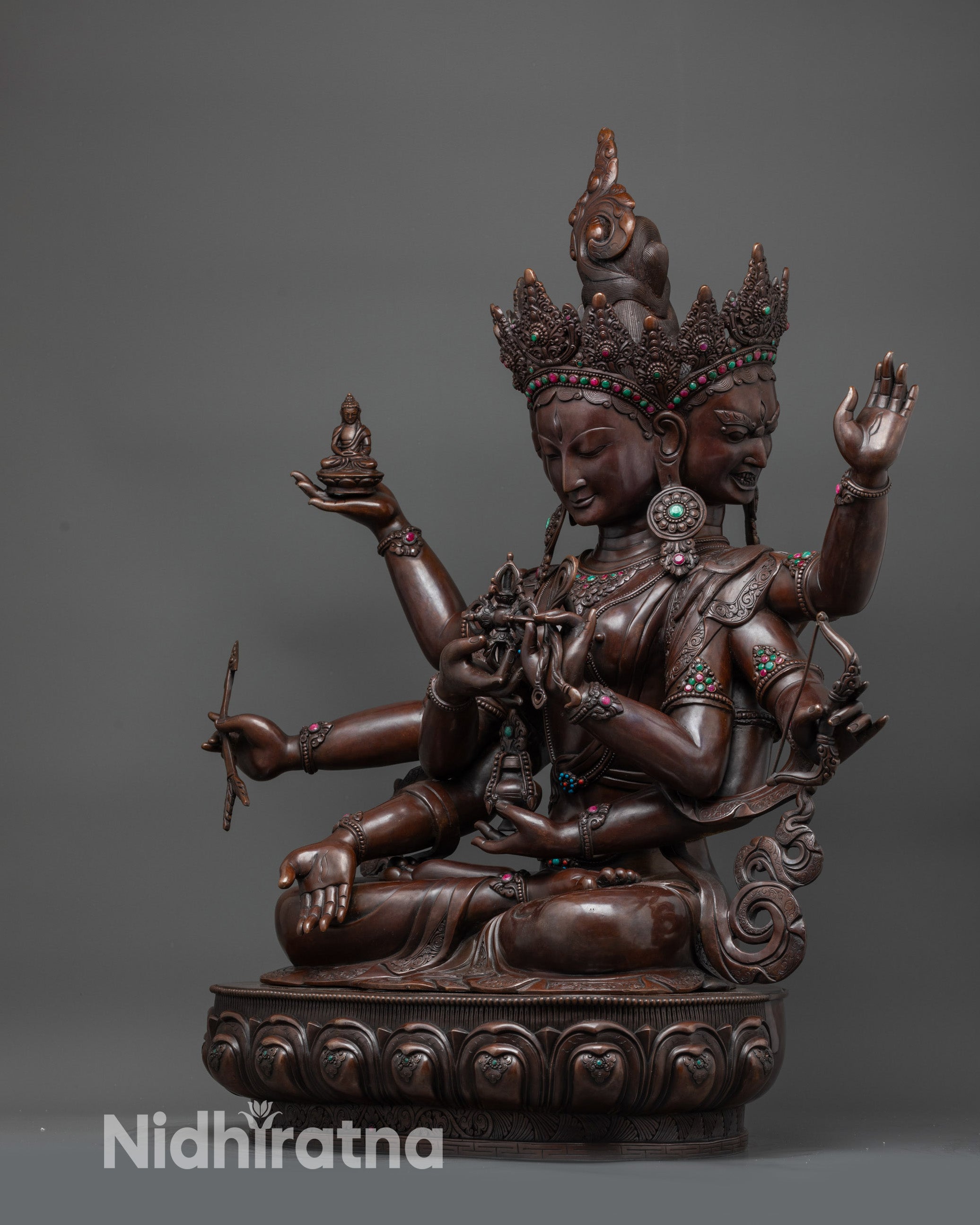 Oxidized Namgyalma (Usnisavijaya) Statue | Traditional Protector Deity