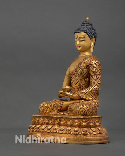 Amitabha Buddha Copper Sculpture | Buddha of Infinite Light