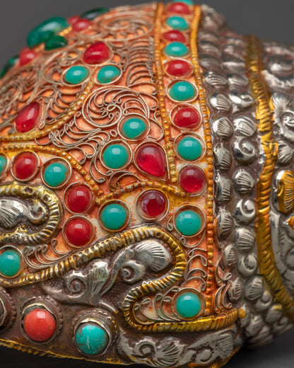 Tibetan Conch Shell | Sacred Shankh for Worship & Spiritual Offerings