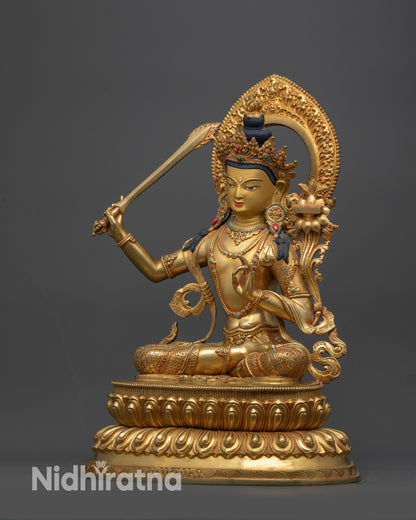 Manifest Insight with Manjushree Statue | Nepalese Handicrafted Idol