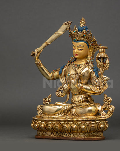 Tibetan Manjushri Statue- Deity of Wisdom and Insight