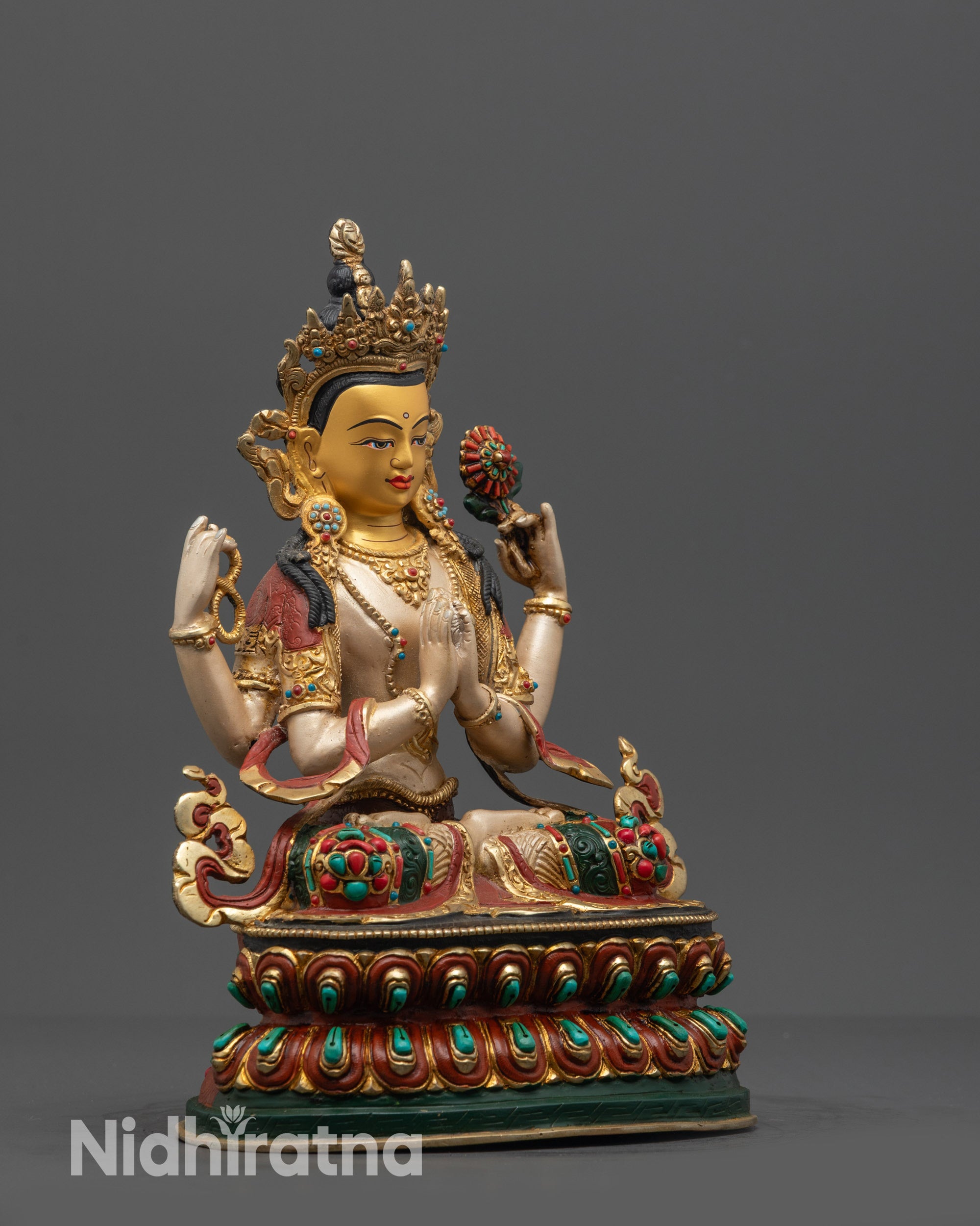Nepalese Chenrezig Statue | Handcrafted Nepalese Buddha of Compassion
