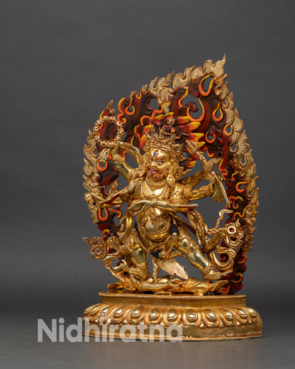 Six Armed Mahakala statue - Handmade Nepalese Artwork