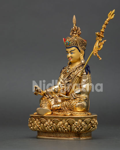 Guru Rinpoche Statue | Buddhist Hand-Carved Zen Decor