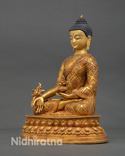 Medicine Buddha | 24K Gold Gilded Healing Buddha Statue