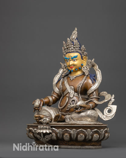 Vajrayana Dzambhala Sculpture | 24K Gold-Gilded Face of Wealth God Jambhala