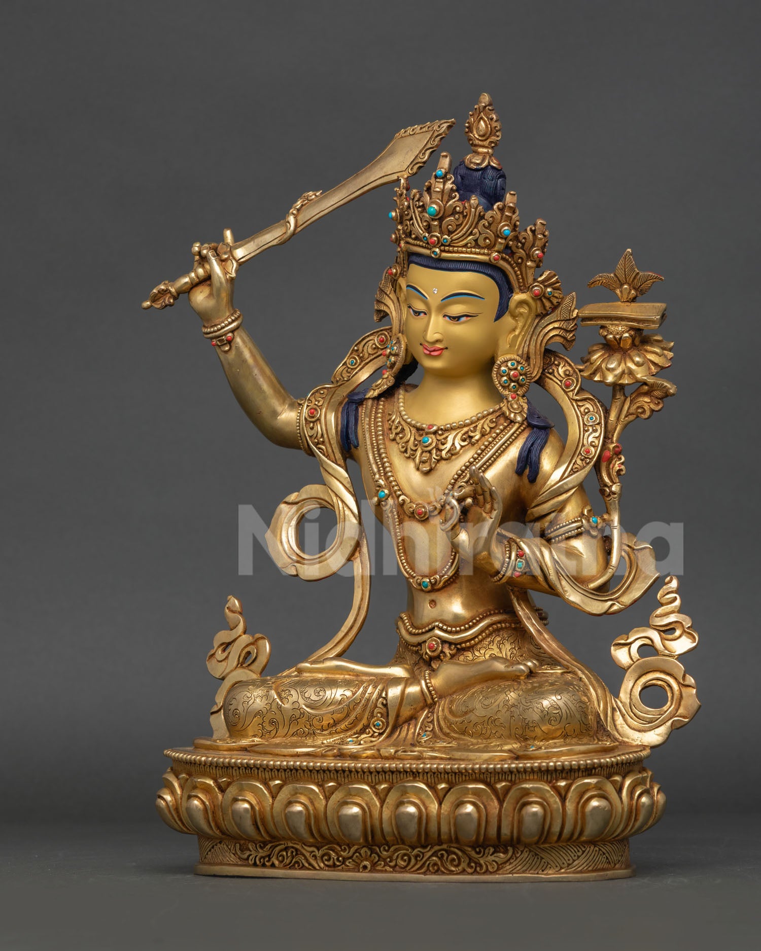 Manjushri Statue | Artisan-Crafted Buddhist Artwork