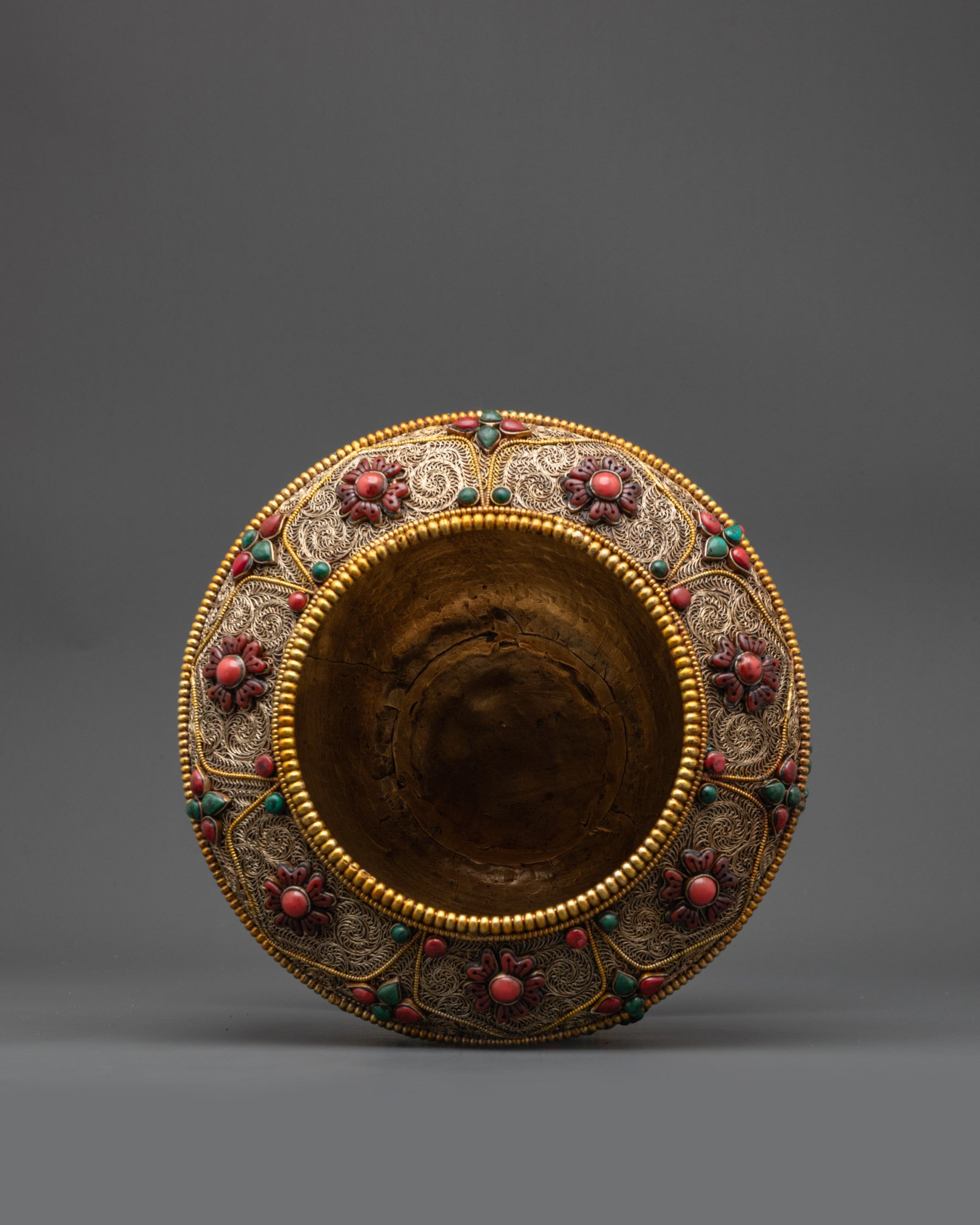 Neshi Rice Pot | Handcrafted Tibetan Copper Ritual Pot for Offerings