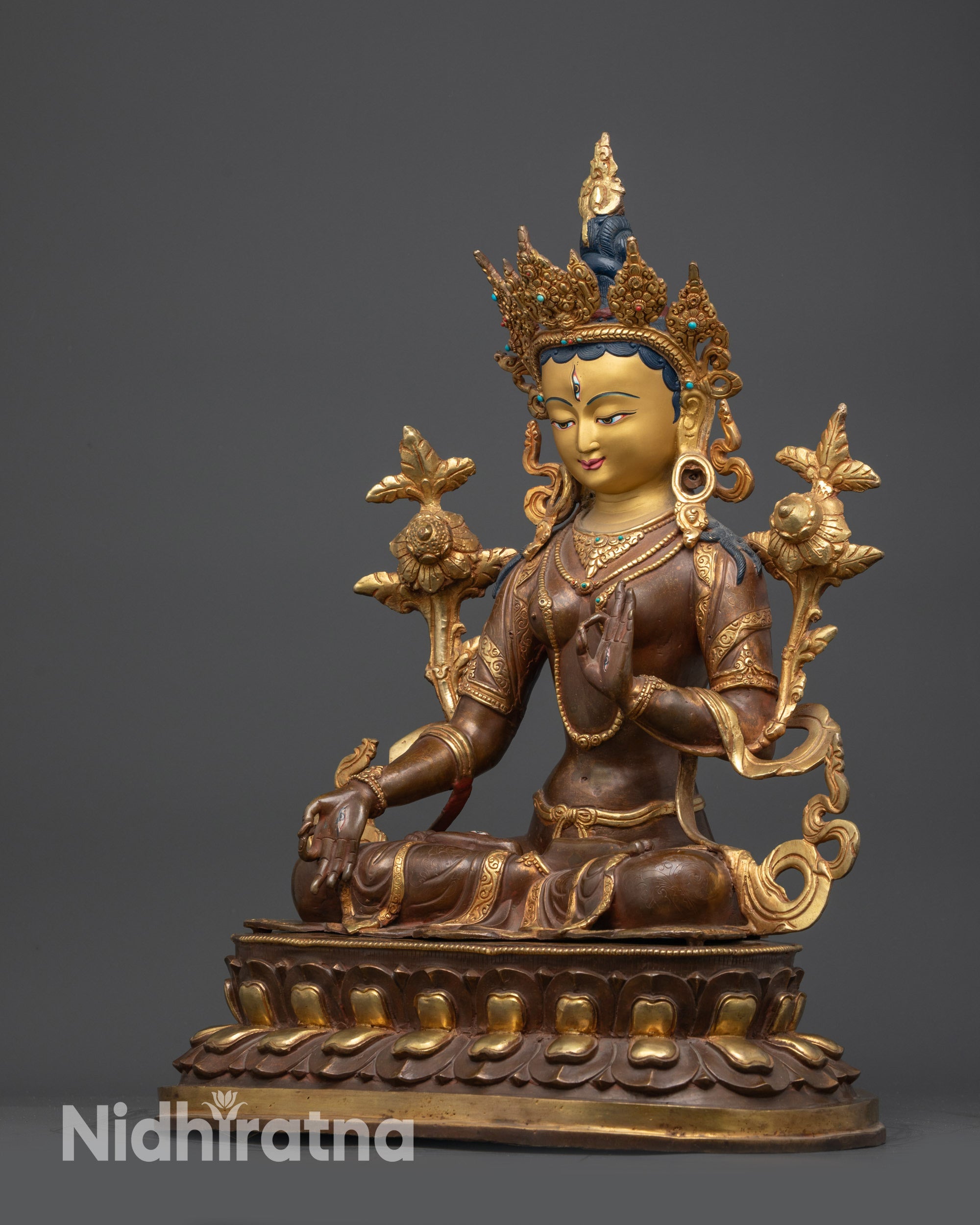 Handcrafted Sapta Lochani White Tara – Tibetan Buddhist Goddess Statue