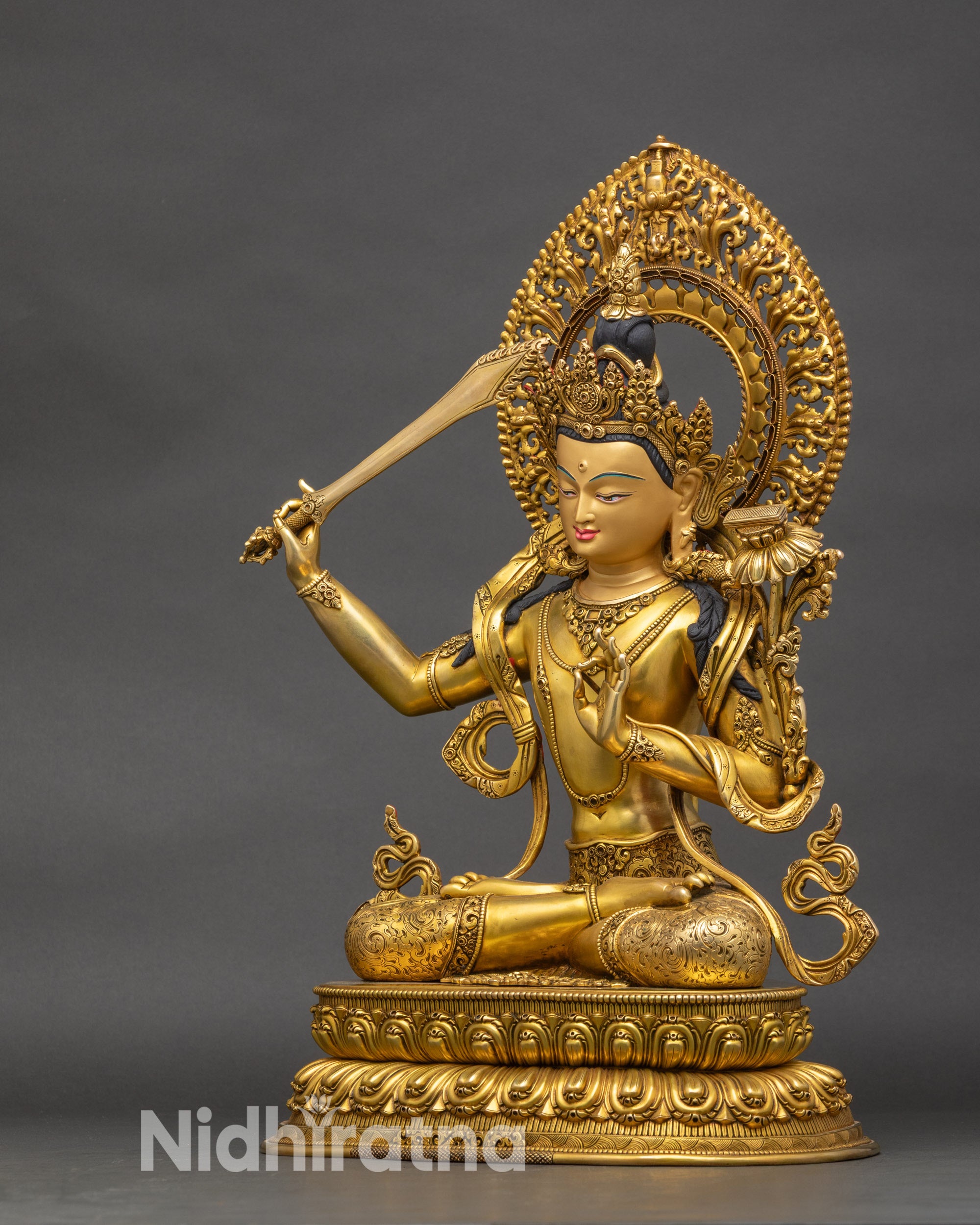Handmade Manjushri Bodhisattva Statue | Meditation & Spiritual Decor