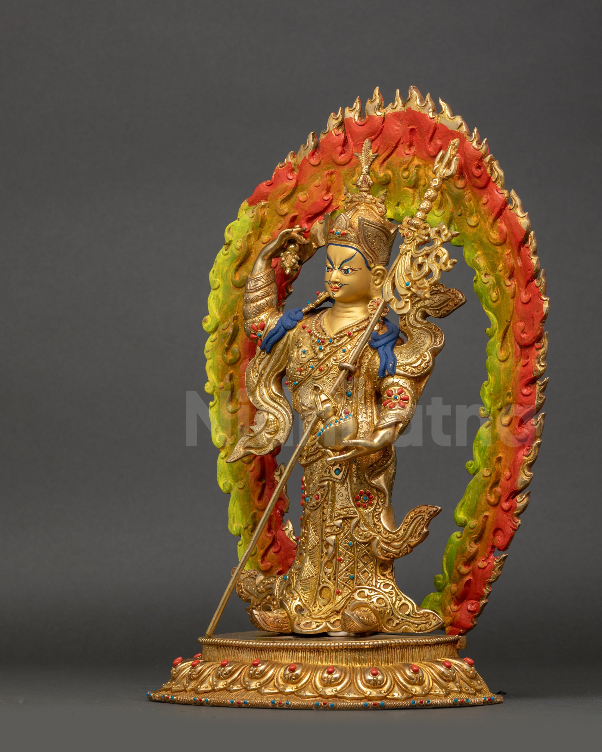 Tibetan Guru Rinpoche Sculpture - Symbol of Protection and Power