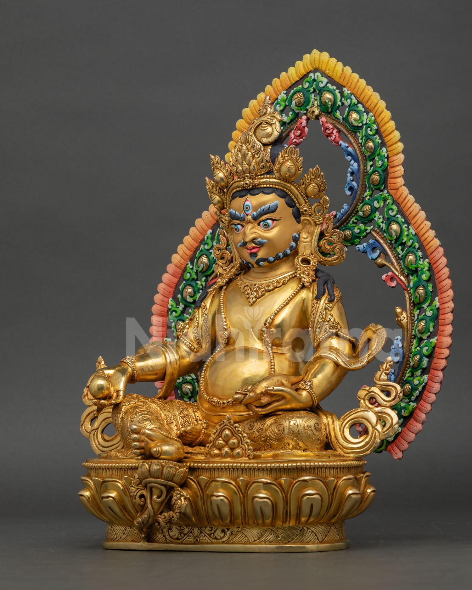 Dzambhala Statue | Hand-Carved Tibetan God of Wealth