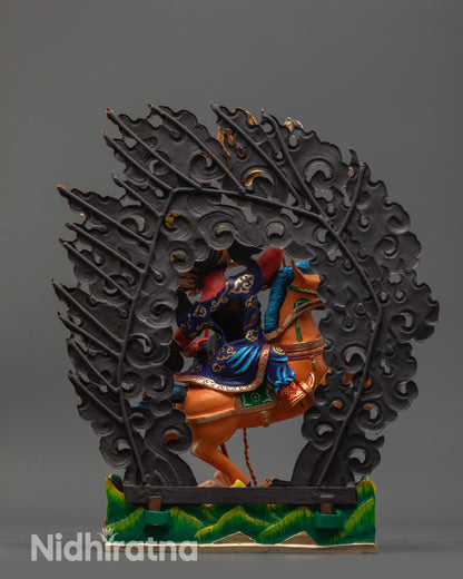 Colored Tsengo Rolpa Chudan Statue | Himalayan Protector Sculpture