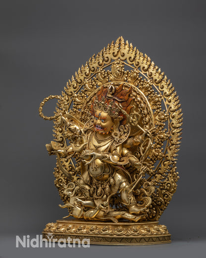 Premium Six-Armed Mahakala Statue | Fierce Guardian of Dharma Mahakala