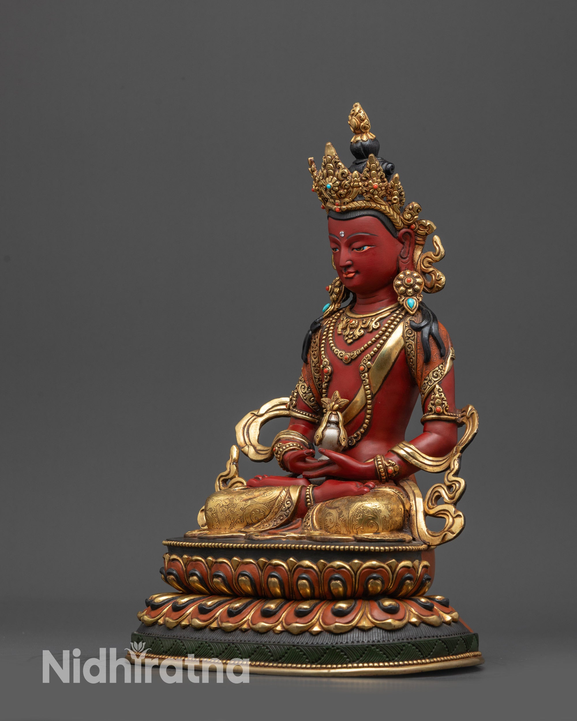 Divine Statue of Long Life Amitayus | Buddhist Sculpture for Longevity