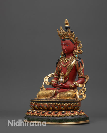Divine Statue of Long Life Amitayus | Buddhist Sculpture for Longevity