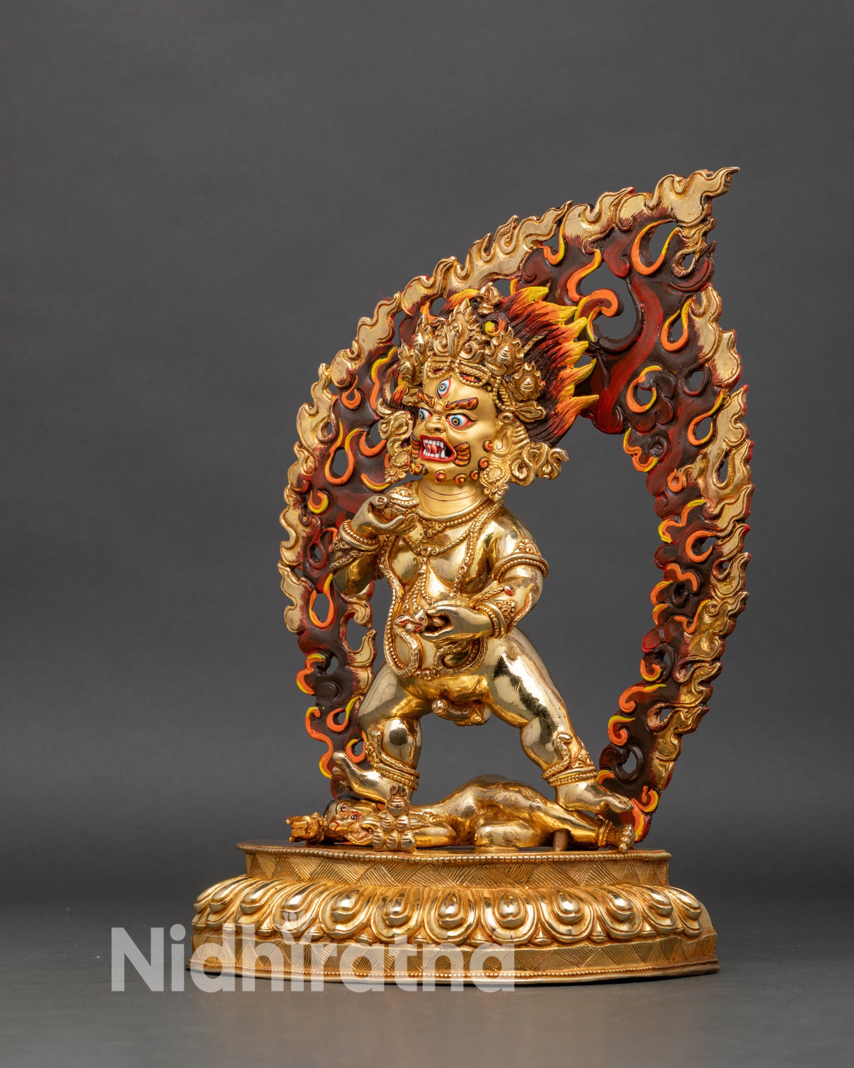 Authentic Black Dzambhala Statue for Blessing & Good Fortune