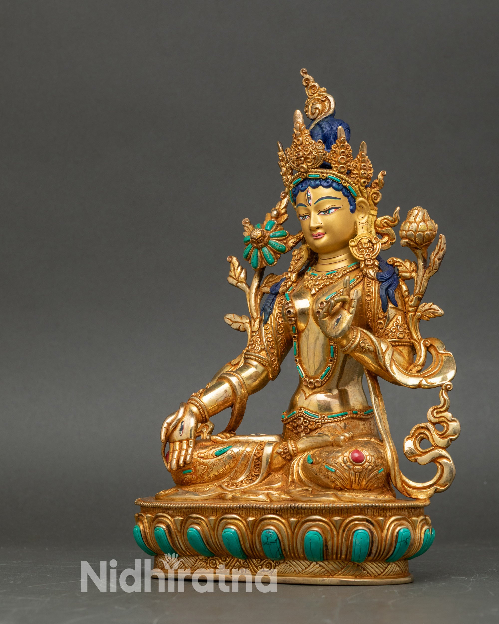 Seven Eyes White Tara Statue for Longevity and Compassion