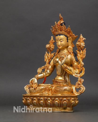 White Tara Statue for Meditation | Handcrafted Nepalese Buddhist Deity