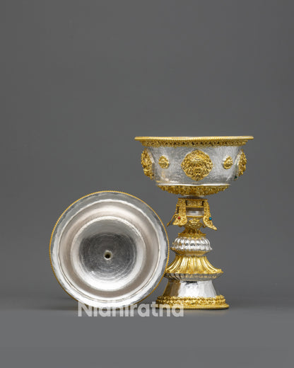 Handmade Himalayan Butter Lamp Set | Ritual Lamps for Altar & Offering