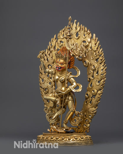 Exquisite Statue of Gold-Gilded Simha Mukha | Buddhist Art from Nepal