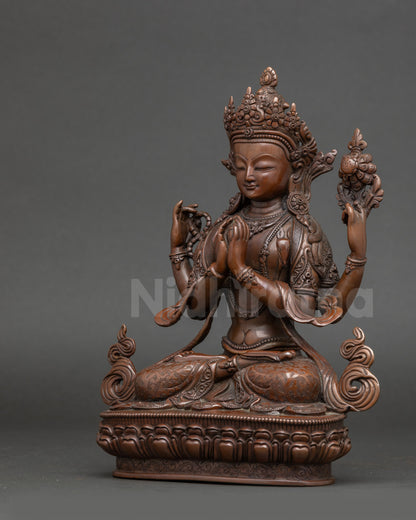 Vajrayana Boddhisattva Chenrezig Statue- Deity of Compassion