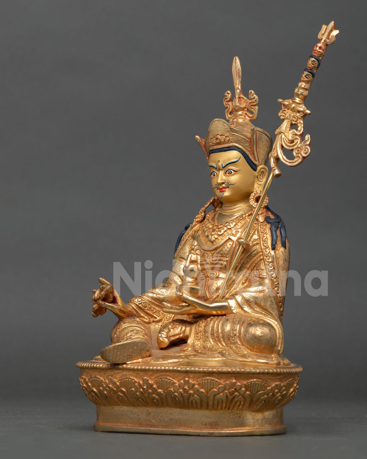 Guru Rinpoche Copper Statue | Tibetan Spiritual Artwork