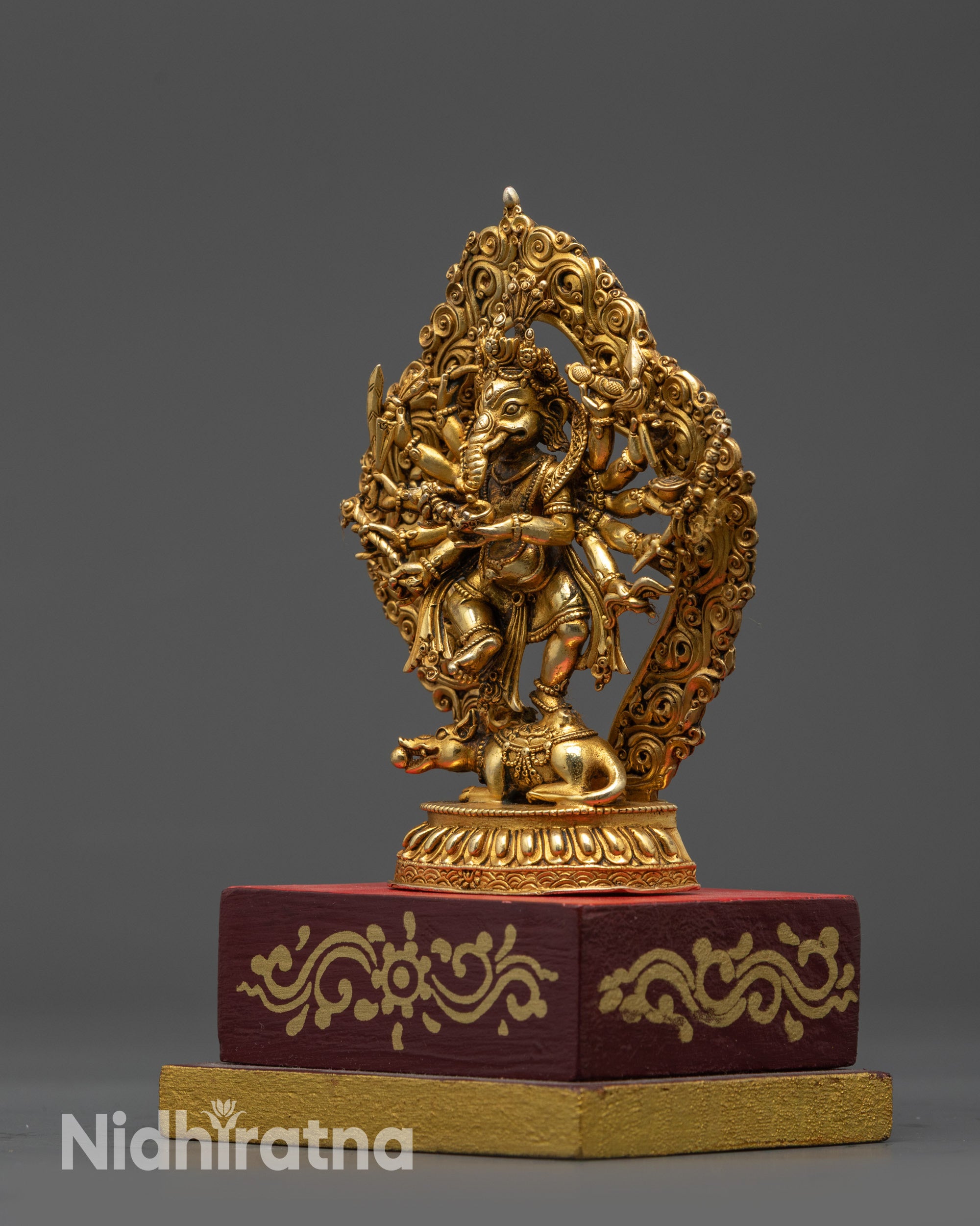 Sixteen Armed Dancing Ganesha Statue | Precision-Crafted Idol from Nepal